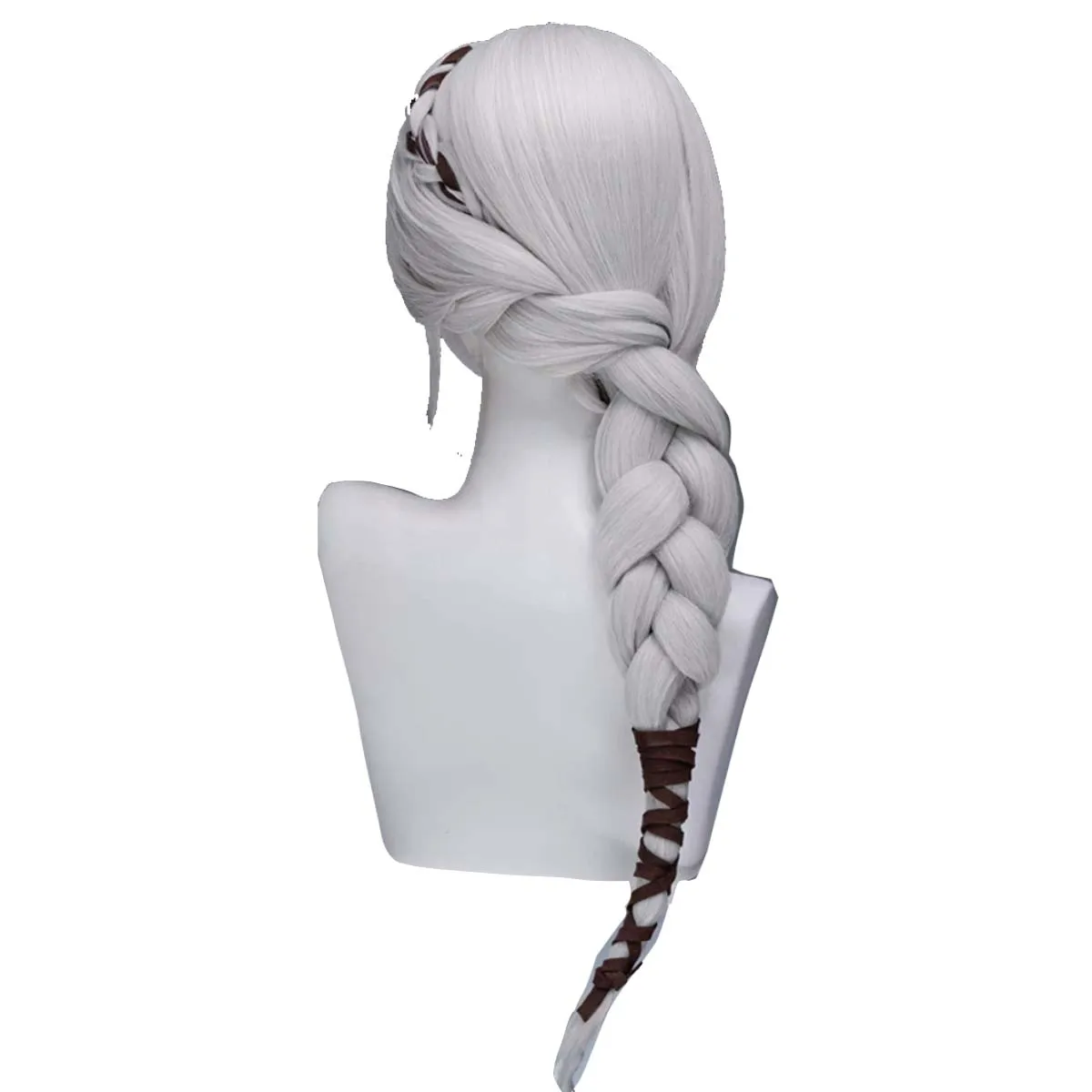 Women Halloween Party Costume Props Witcher Ciri Cosplay Long Braided Heat Resistant Synthetic Hair Wig
