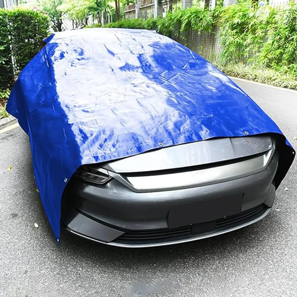 Thick Waterproof Tarps 2x2/3/4M Heavy Duty Blue Tarps All Purpose Tarp Multi Purpose Tarp Cover for Camping Boat Roof RV Car