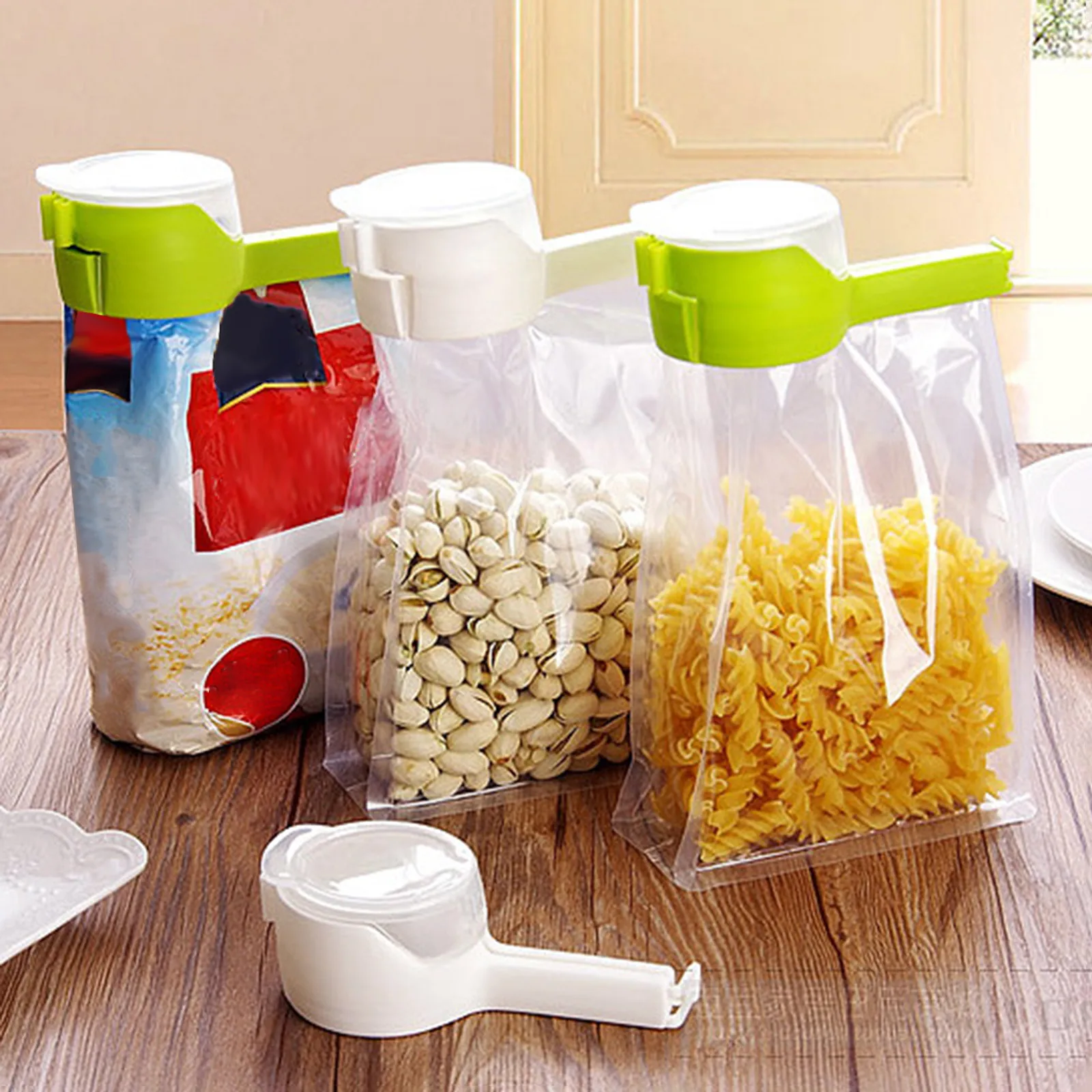 Bag Clips For Food Food Storage Sealing Clips With Pour Spouts Kitchen Chip Bag Clips Plastic Cap Sealer Clip Kitchen Storage