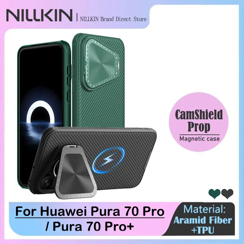 

NILLKIN CamShield Prop Magnetic Case for Huawei Pura 70 Pro, MagSafe Cases for Huawei 70 Pro Plus, Flip Style Lens Protect Cover