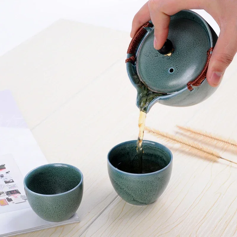 Creative 1 Pot 2 Cups Porcelain Teapot With Stainless Steel Infuser Portable Personal Travel Ceramic Kettle Chinese Tea Pot Set