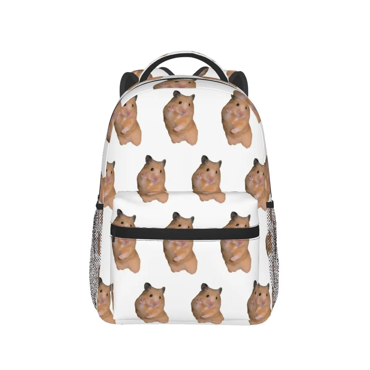 Peace Sign Hamster Backpack Hot Sale Daypack Large Capacity Boys Girls BookBag School Bag Shoulder Bags for Men Women