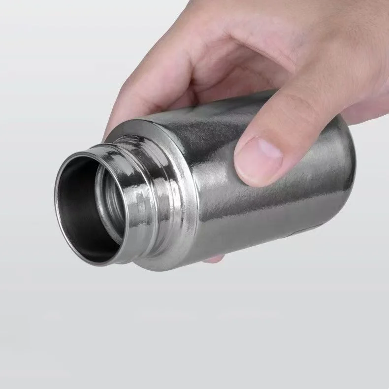 Titanium Double Wall Insulated Water Bottle Capsule Shaped Thermal Travel Vacuum Flask Cup for Outdoor Sports