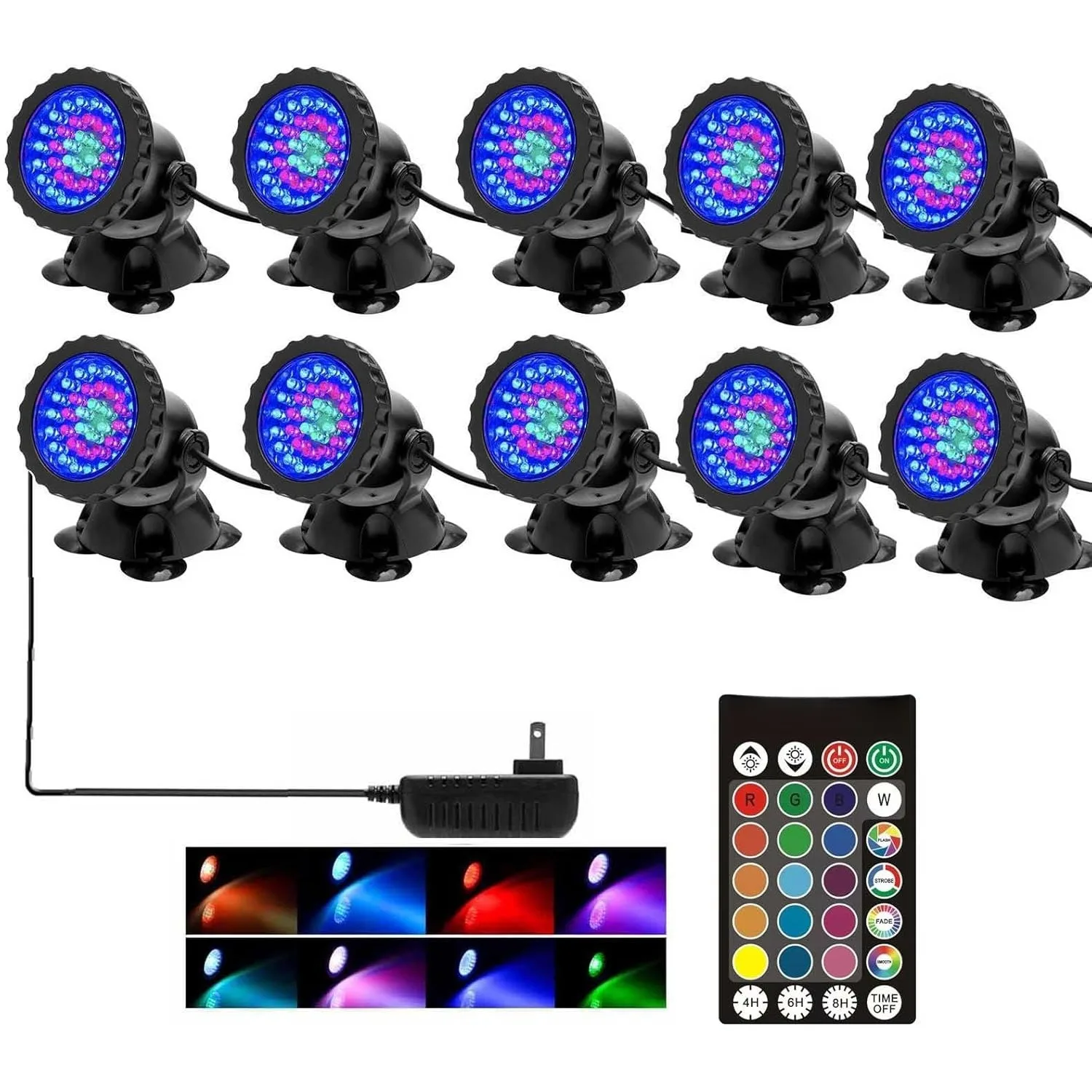 

Color Changing Spotlights for Pond, Underwater LED Lights for Fountain, IP68 Waterproof RGB Colored Memory Dimmable