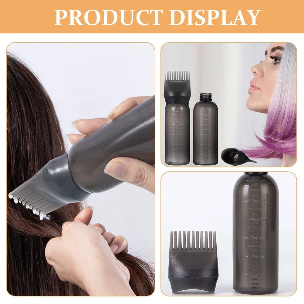 3 szt. 160ML Czarna Butelka na Szampon Olejek do Włosów Aplikator Grzebień do Farbowania Salon Domowy Lekki Przenośny Wielokrotnego Użytku Plastik