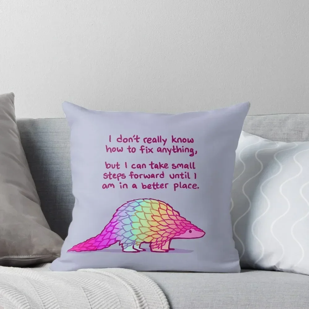 

I Can Take Small Steps Rainbow Pangolin Throw Pillow christmas supplies luxury decor Sofas Covers pillow