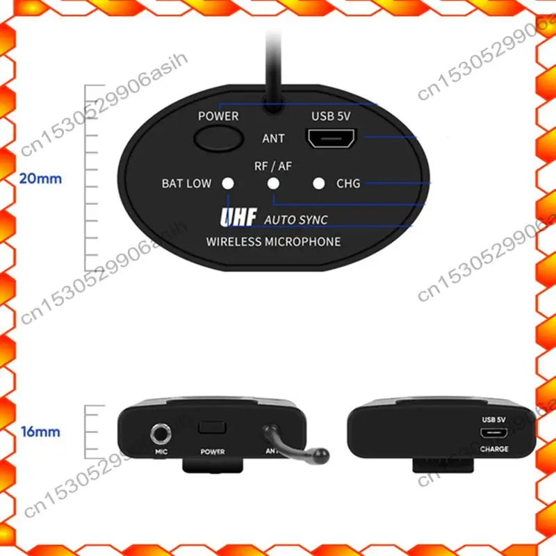 -AT52 Headset Microphone Lavalier Microphone With Bodypack Transmitter And Receiver 1/4 Inch Output(A)