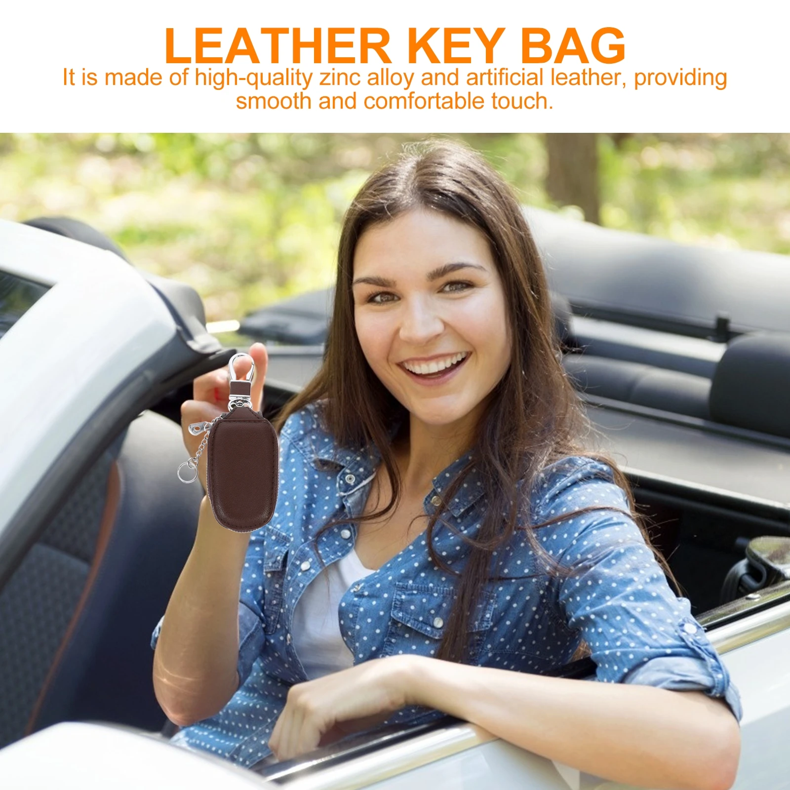 

Car Key Bag Zipper Organizer Storage Keys Universal Case Pouch Organizing Artificial Vehicle Portable Travel