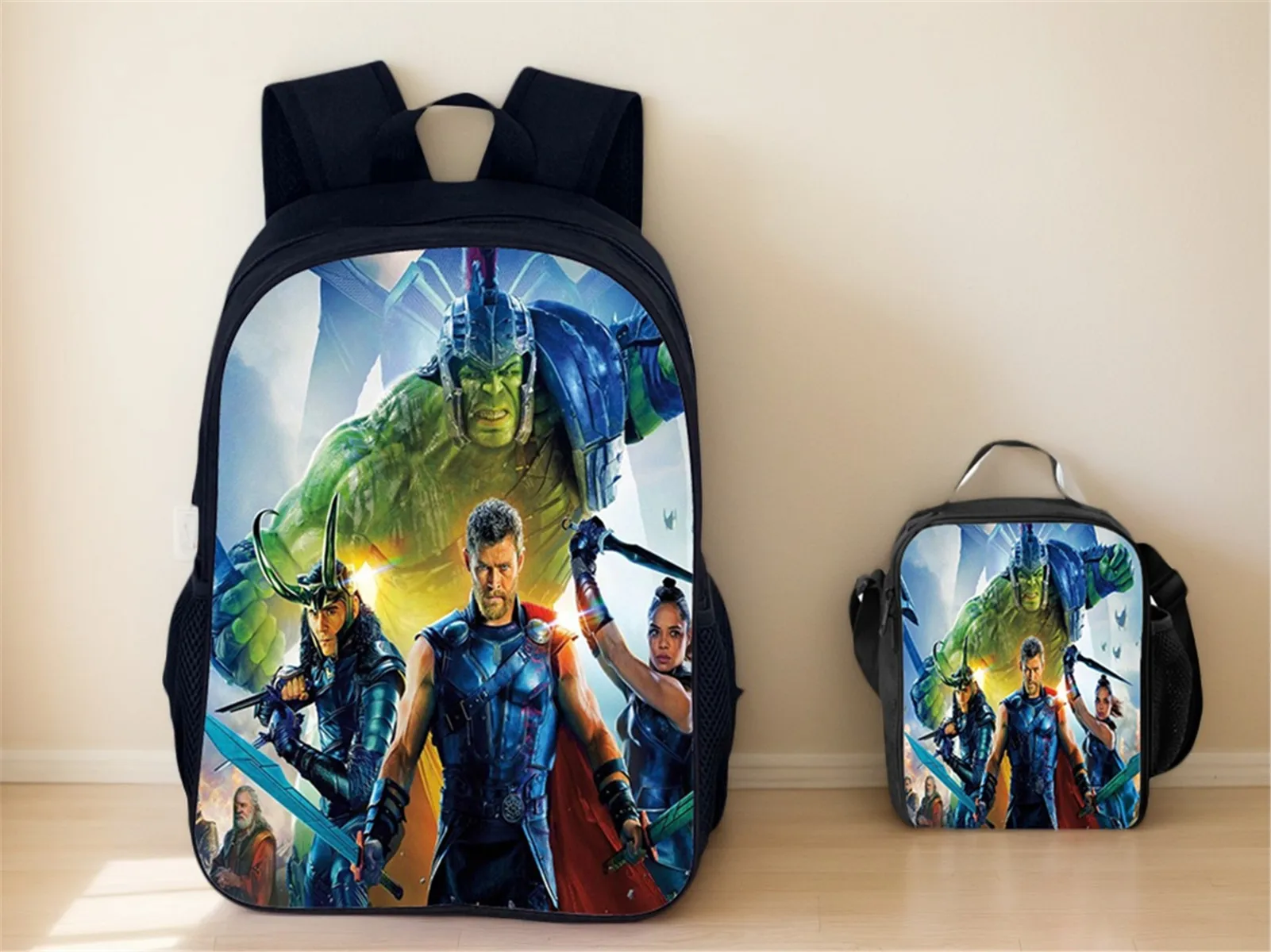 

2 in 1 School Backpack Set Lightweight Daypack,Elementary Kid Hulk Classic Bookbag+Waterproof Lunch Tote