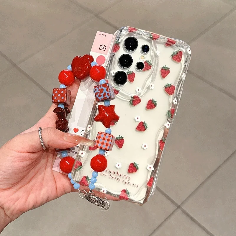 Cute Strawberry Pattern Phone Case For Xiaomi 15T Pro POCO X