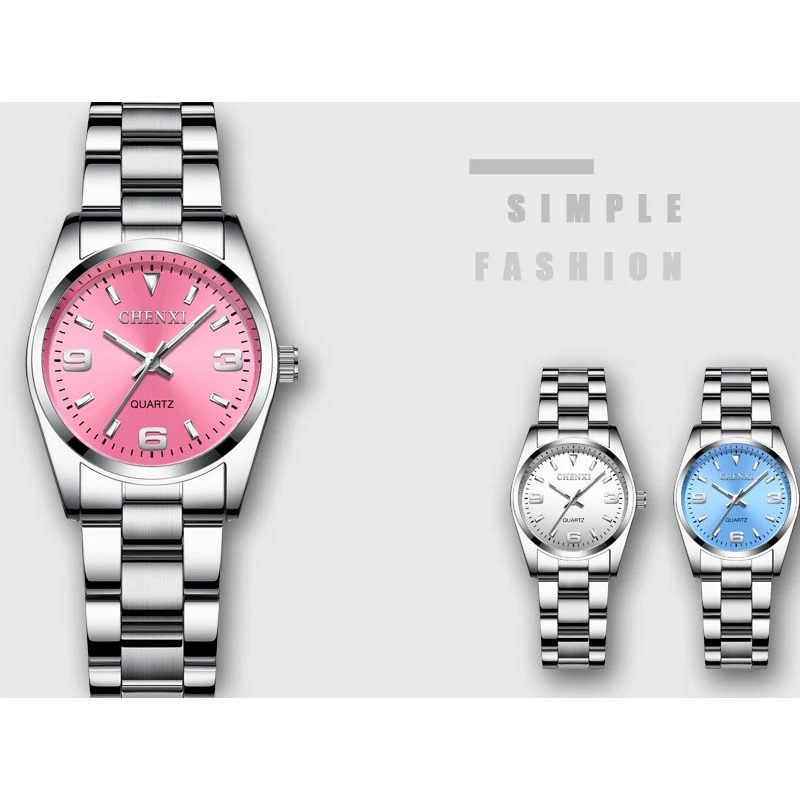 CHENXI Fashion Casual Watches For Women Top Luxury Brand Quartz Watch Elegant Dress Ladies Stainless Steel Wristwatches Clock