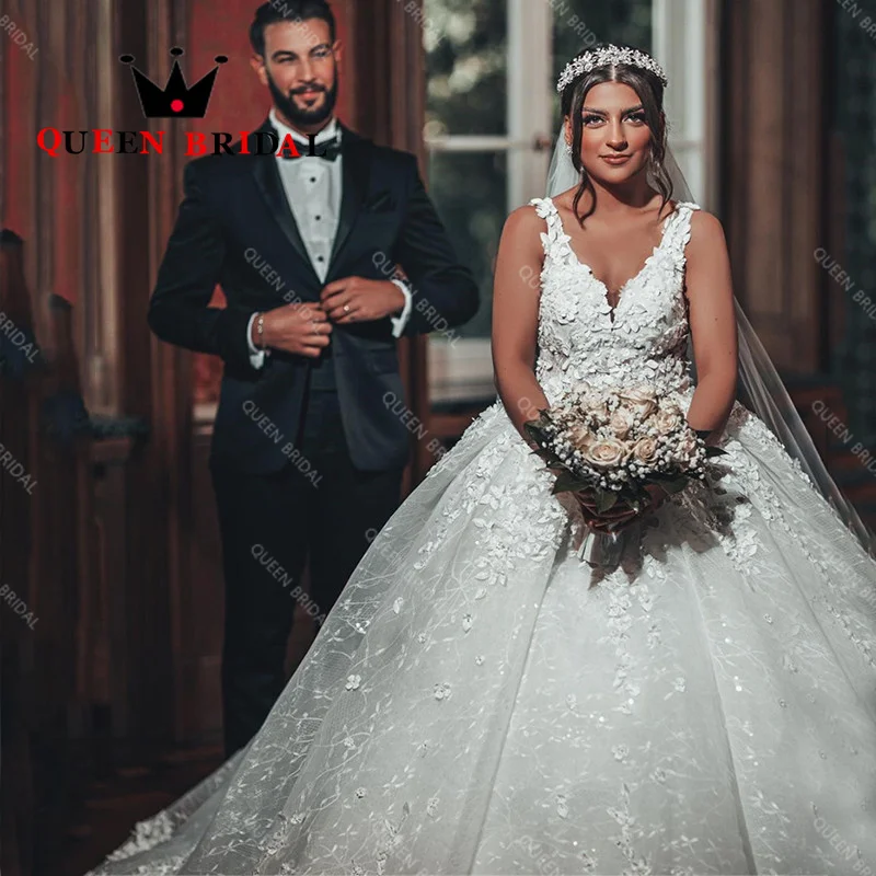 Elegante vestido De novia con cuello en V, apliques De perlas De encaje, sin mangas, largo hasta el suelo, personalizado, Y49X