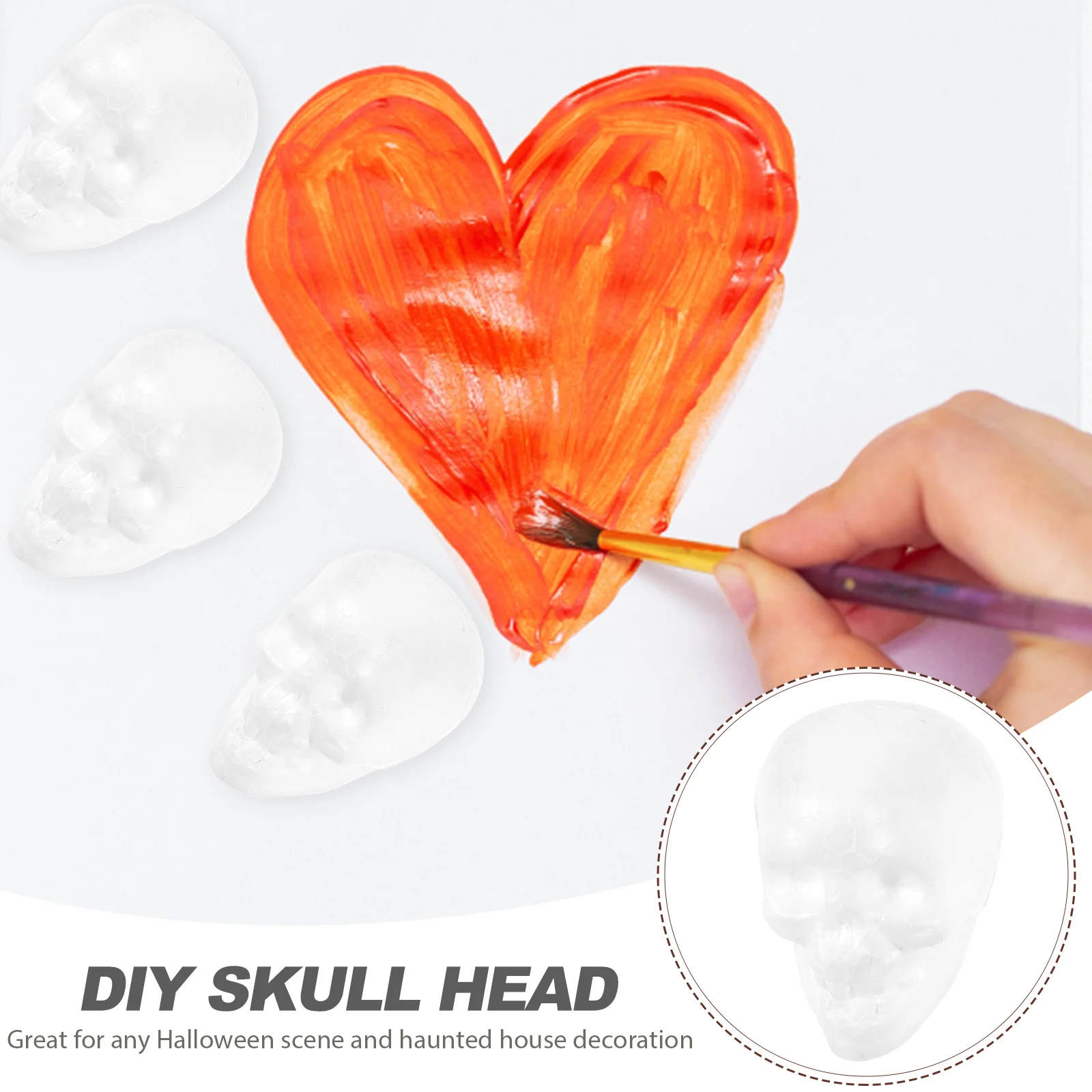 25 Pcs Skull Heads Foam Ball Polystyrene Pieces) Mannequin Hanging Ornament Human Body Unfinished Foams Skulls