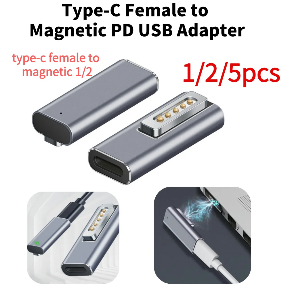 Magnetic USB C Adapter Type C/DC5521 to Magsafe* 2 /Magsafe1 Connector PD Quick Charge Adapter For MacBook Air/Pro