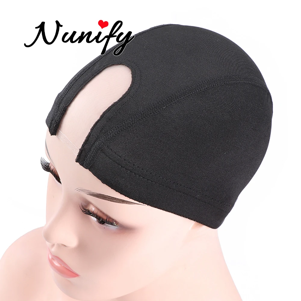 Stretch U Part Wig Cap With Mono Lace Dome Wig Caps For Making Wigs Elastic Band Around Weft Wig Cap Mesh Dome Weaving Wig Cap
