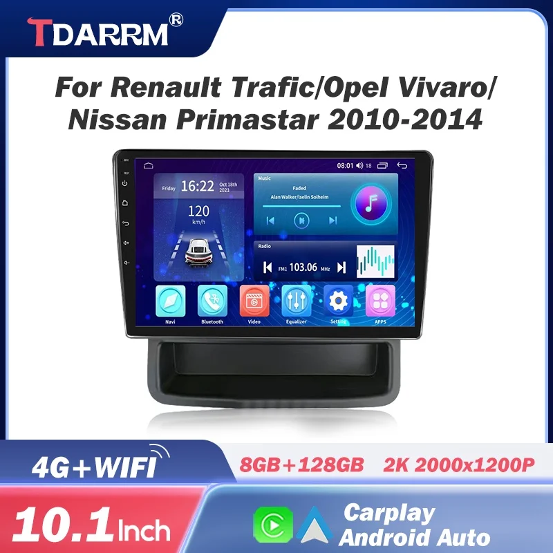 TDARRM For Renault Trafic Opel Vivaro Nissan Primastar 2010-2014 Car Radio Multimedia Video Player GPS CarPlay Android Autoradio