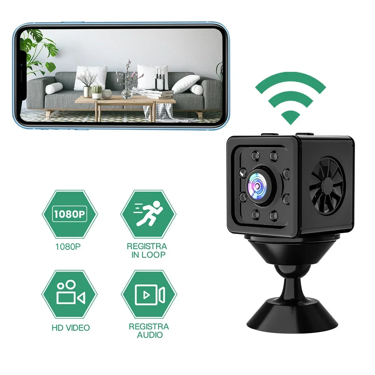 K13 Super Small Size HD Wireless WiFi Camera Security Sleep Standby Mode Remote ONOFF Function Energy Saving Design