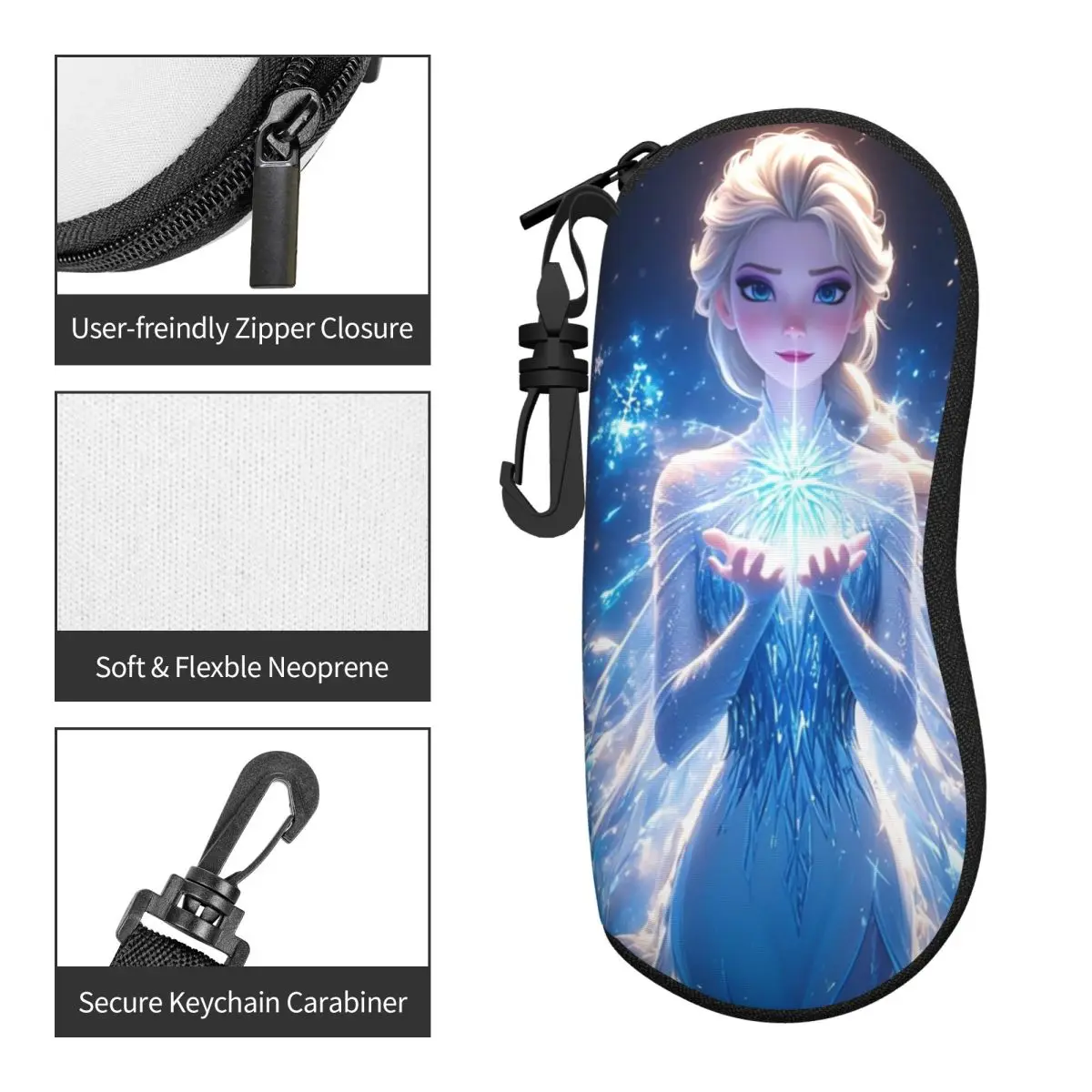 กล่องใส่แว่นตา Soft Shell Ultra-Light Disney Frozen - กล่องใส่แว่นตาขนาดกะทัดรัดและพกพาได้สําหรับการเดินทาง โรงเรียน และใช้ประจําวัน