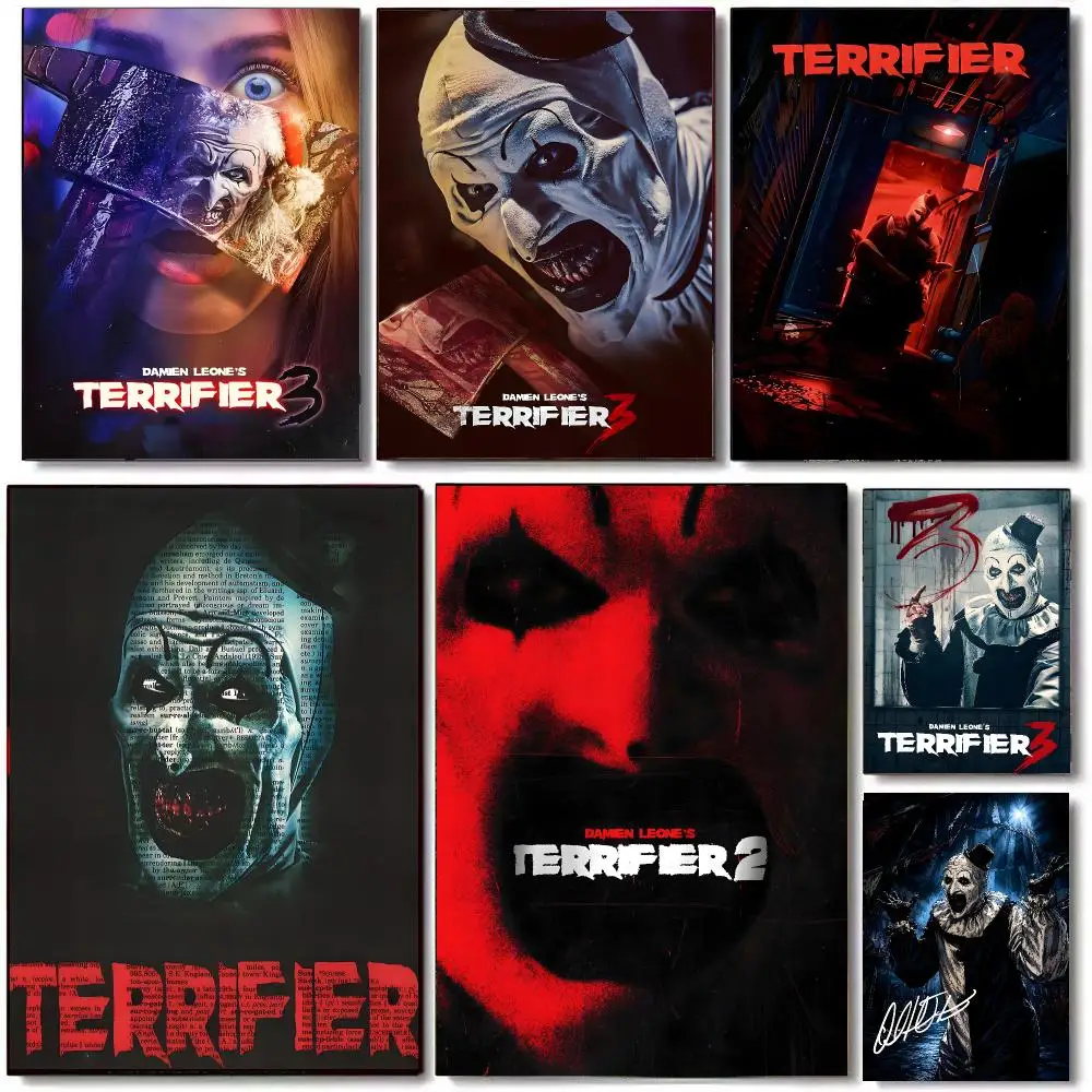 Horror Movie T-Terrifier Poster High Quality Bedroom Living Room Aesthetic Wall Decoration Painting Stickers Gift
