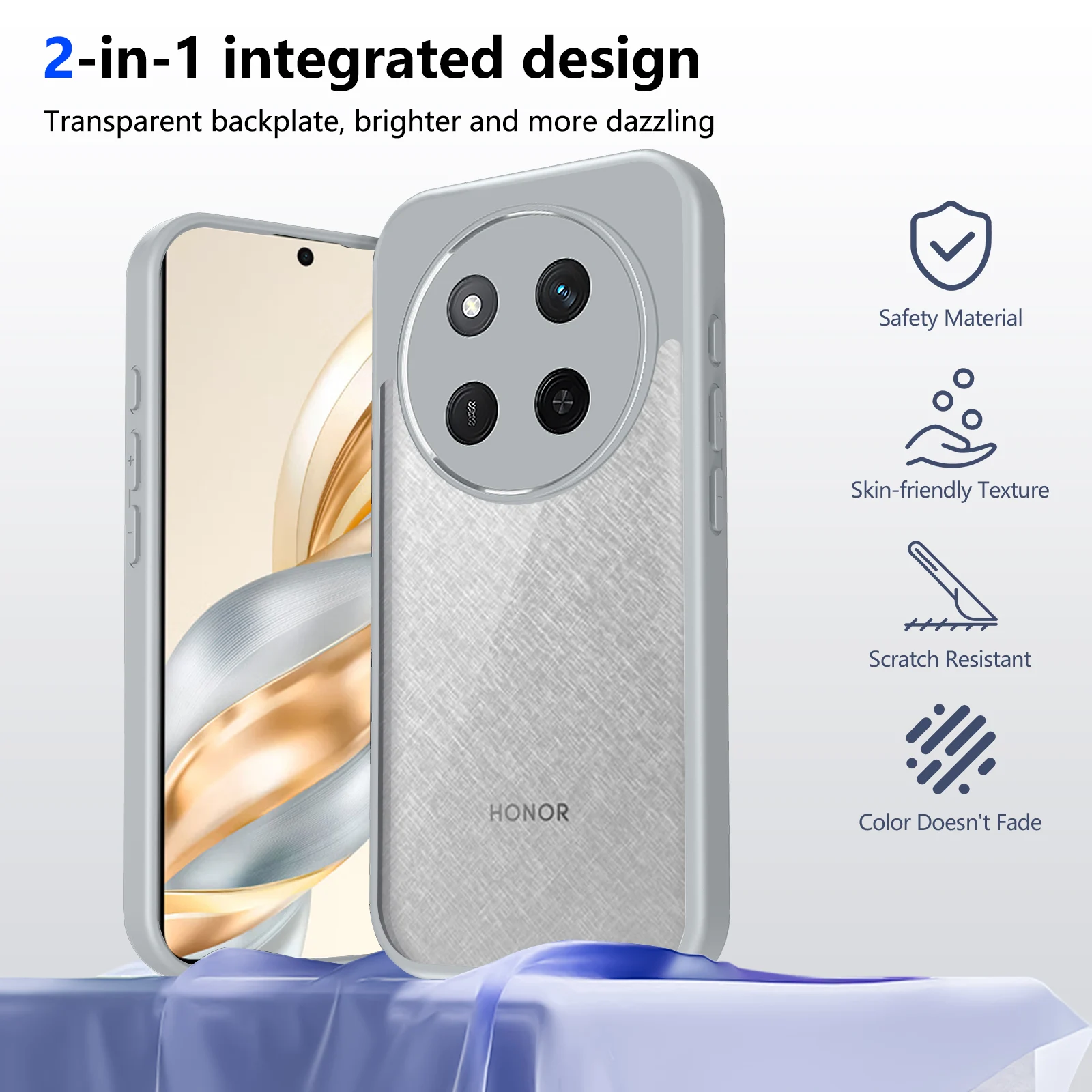 حافظة Honor Magic 7 Lite 5G وسادة هوائية مقاومة للصدمات من السيليكون غطاء خلفي شفاف غير لامع حافظة هاتف صلبة لهاتف Honor Magic7 Lite