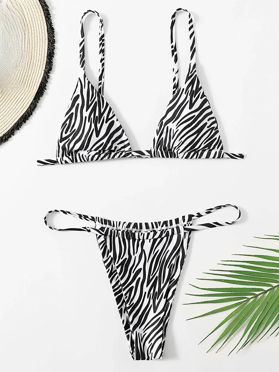 

Sexy Zebra Bikini 2024 Woman Swimsuit Female Swimwear Women Mini Thong Bikinis Sets Summer Beach Wear Swimming for Bathing Suits