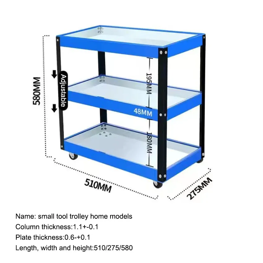 Mechanical Workshop Tools Cart Multifunctional Shelf Layer Hand Push Maintenance Storage Rack Holder Garage Workbench Racks