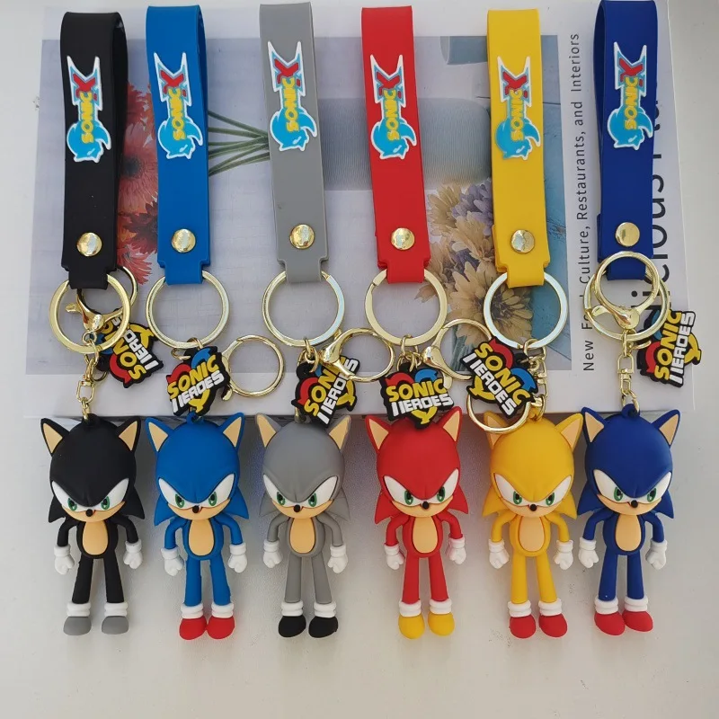 الكرتون سوبر سونيك المفاتيح الإبداعية دمية لعبة لعبة شخصية القنفذ الظل عمل دمية حقيبة مدرسية قلادة هدية للأولاد #3