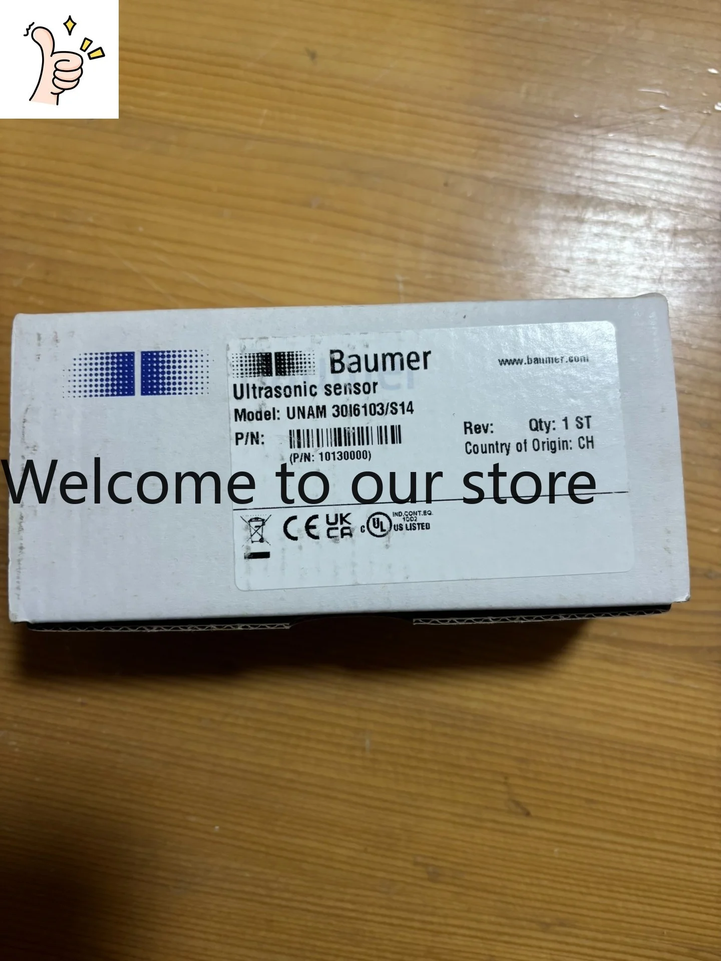 UNAM 30I6103/S14, Baumer Ultrasonic Sensor, New Original