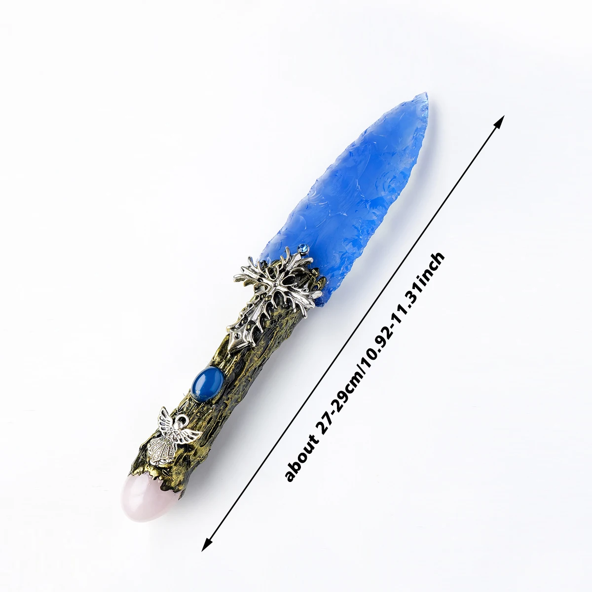 1pc Natural Opal dagger model carving, raw stone polishing, crystal crafts, home and office decoration, feng shui ornaments
