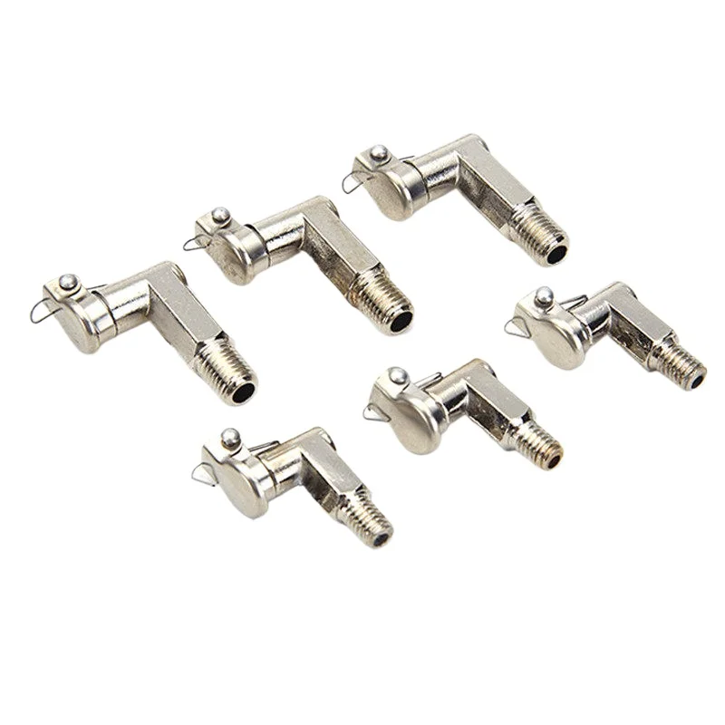 L-Type Spring Right Angle Flip-Top Oil Cup Nickel-Plated Metal External Thread M6*1/M8*1 Elbow In Stock for Machine Lubrication