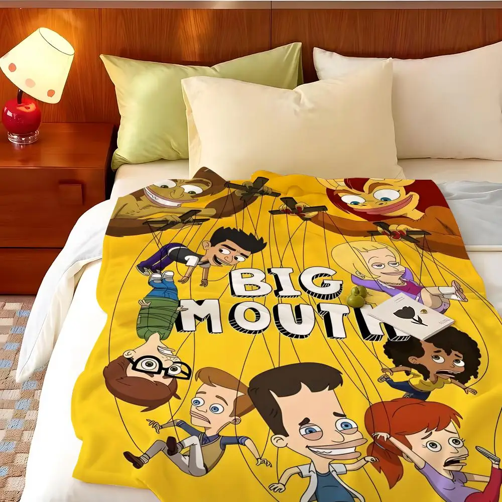 Cartoon B-Big M-Mouth Throw Flannel Throw Blanket, Lightweight Cozy, Durable Washable cute Cool