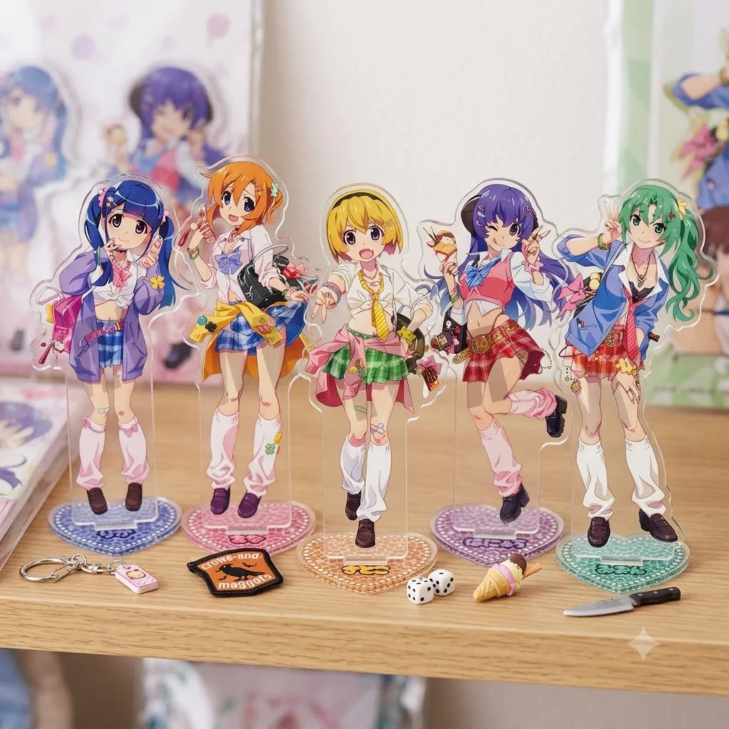 Anime Higurashi: When They Cry– SOTSU Acrylic Stand Figure Chibi Anime Standing Sign Model Plate Desk Decor Fans Gift Keychain