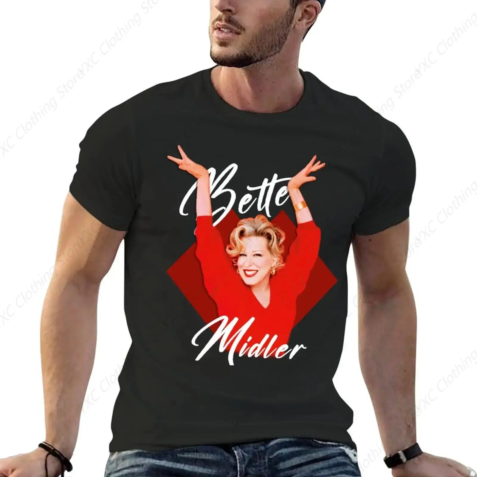 Miss Midler men's T-shirt- Short Sleeve Crew Neck Soft Fitted Tees S - 6XL Fresh Classic Basic Tshirts