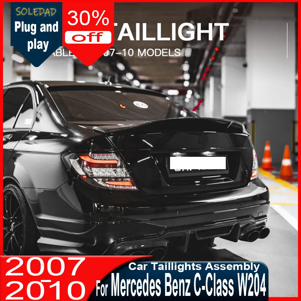 Car LED Tail Light Accessories For Mercedes-Benz W204 2007-2010 taillight Auto Rear Fog DRL Brake Turn Signal Lamp Plug and Play