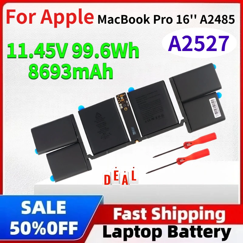 

A2527 99.6Wh 8693mAh Laptop Battery for Apple MacBook Pro 16'' A2485( Late 2021) MK183LL/A MK193LL/A MK1E3LL/A MK1A3LL/A EMC3651
