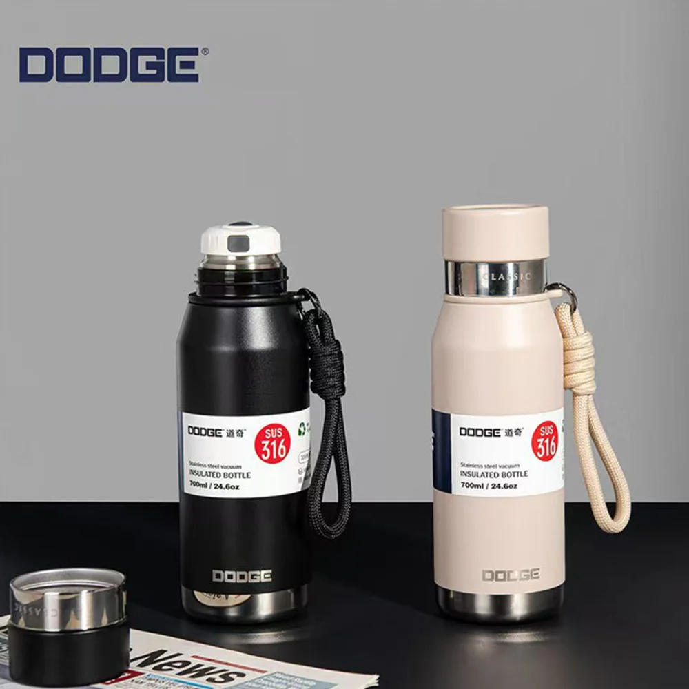 DODGE Hot Coffee Sports Bottle Outdoor Modern Large Capacity Portable Stainless Steel Thermos Bottle