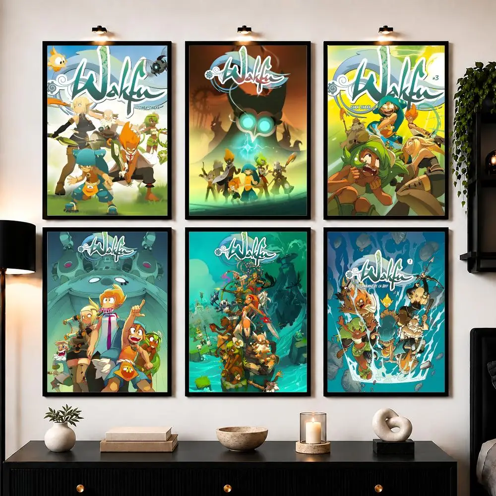 Fantasy Adventure Anime W-Wakfu Poster Wall Art Print Sticker for Bedroom Living Room Dorm Office Modern Home Decor