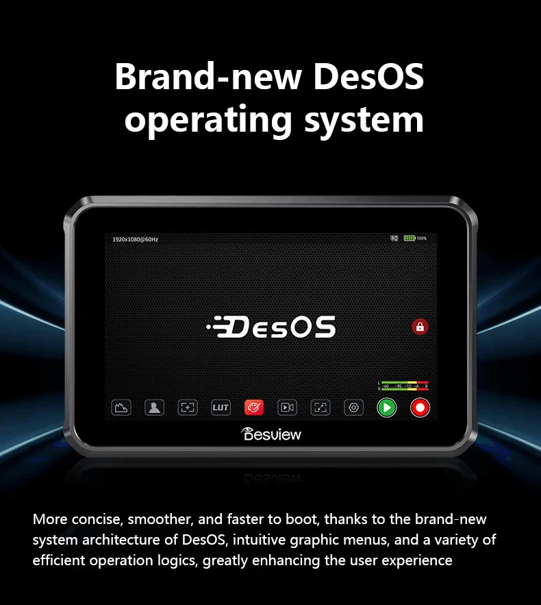 Desview V6 Camera Recording Monitor 2800nit 5.5 Inch HDMI 1080P 60P External Field Monitor for Sony Canon Mirrorless Cameras