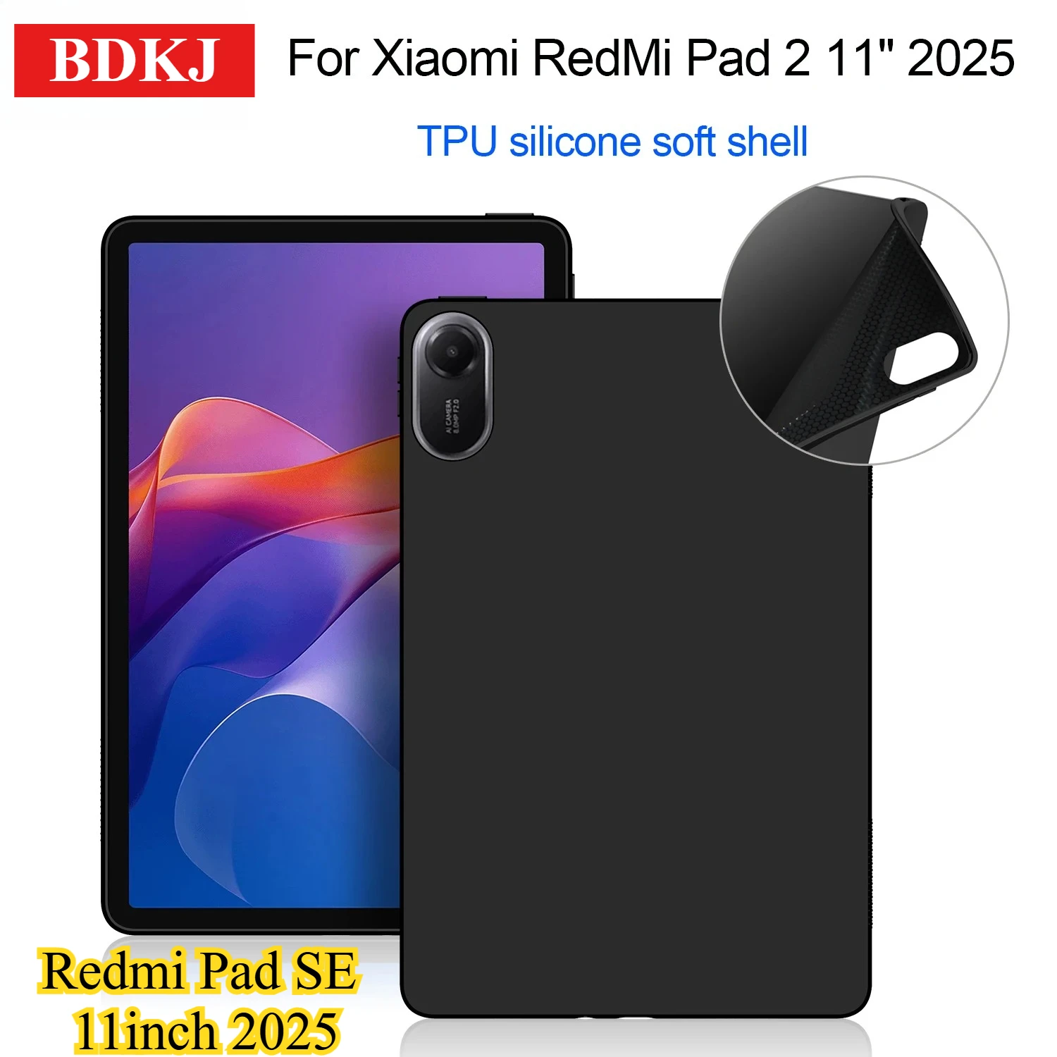 

Новый мягкий силиконовый чехол из ТПУ для Xiaomi Redmi Pad 2 11 дюймов 2025 Задняя оболочка для RedMi Pad SE 11 дюймов K Pad 8,8 дюйма Ультратонкий чехол для планшета