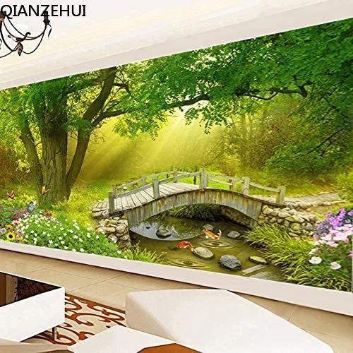 

DIY full Diamond Embroidery,Round Diamond 5D Forest Small bridge Landscape Living room decoration rhinestone Diamond painting