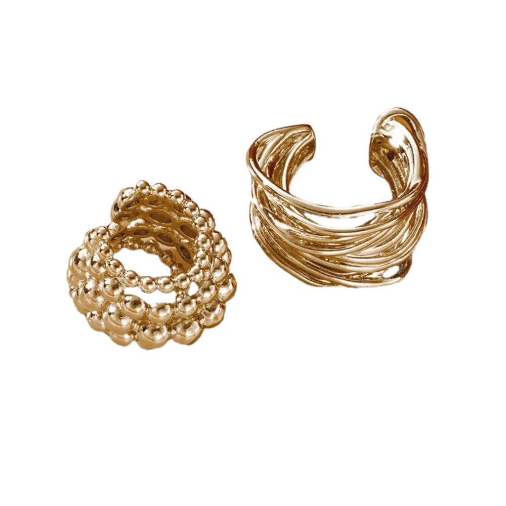 Pendientes de clip anchos elegantes de moda, de cobre multicapa, tipo ear cuff en forma de C, plateados, exagerados, para fiesta