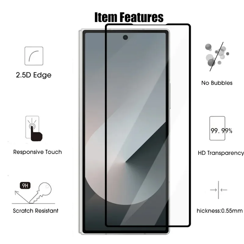 3-1Pcs Tempered Glass for Samsung Galaxy Z Fold 6 5 4 3 Screen Protector Film HD Full Cover Protective Films For Zfold5 ZFold4