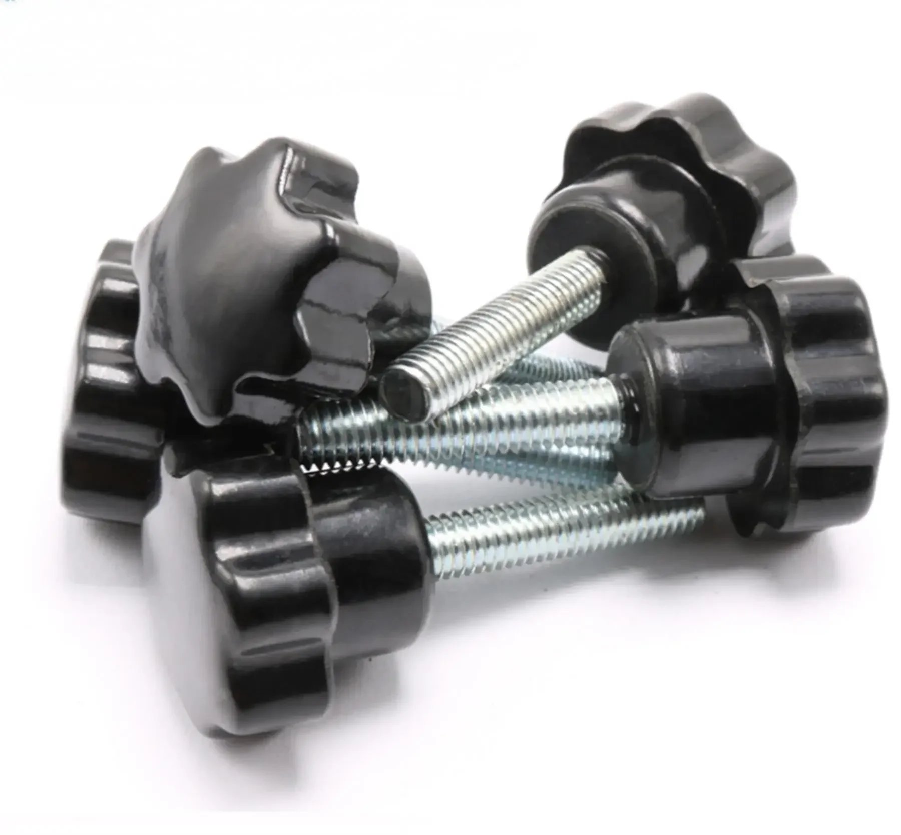 LOT 2 M5*0.8 M6*1 M8*1.25 M10*1.5 M12*1.75 Thread Length 16mm To 50mm Plastic Star Shaped Head Clamping Metal Screws Knob