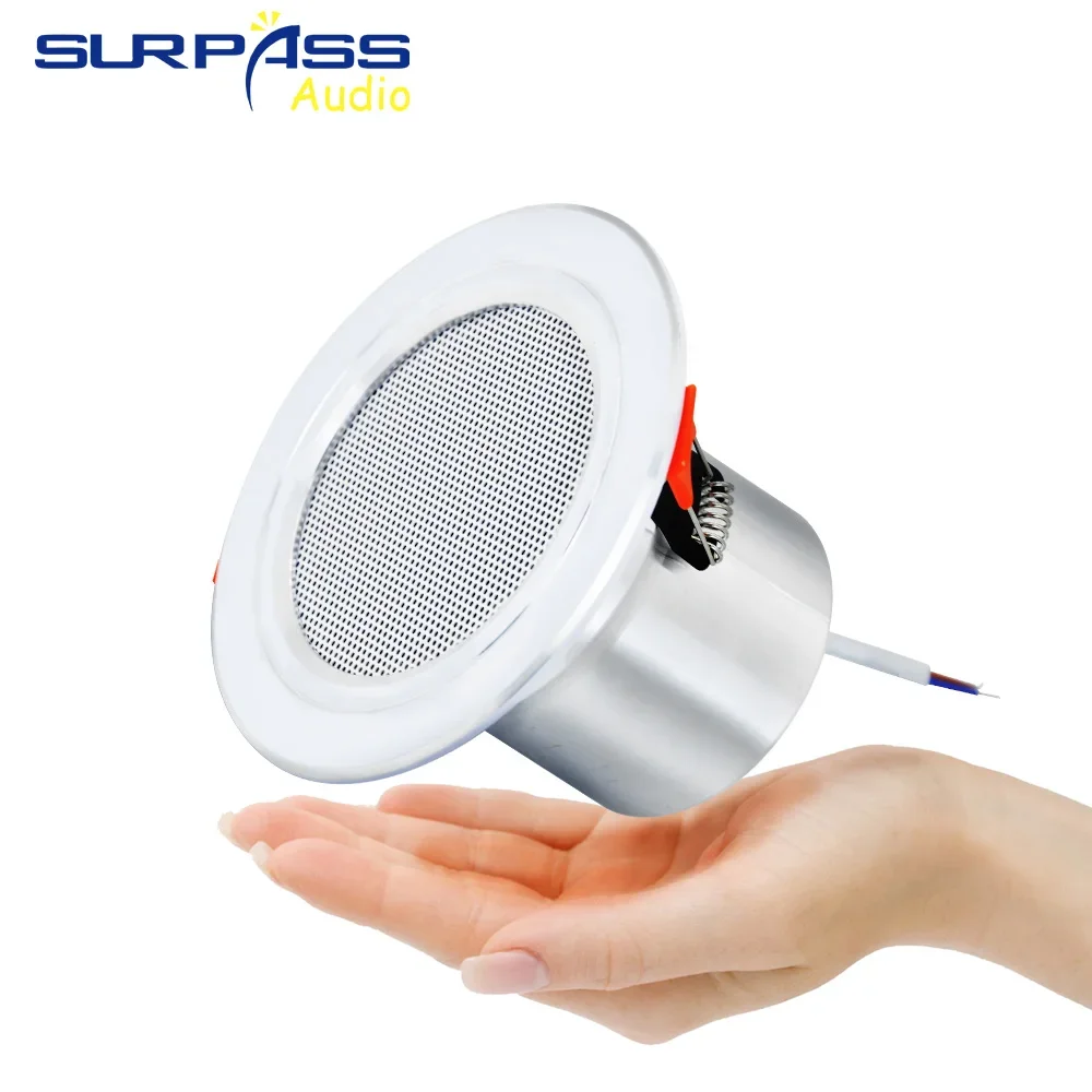 Bathroom 3Inch 8Ohm 10W Passive Ceiling Speaker Moisture-proof Aluminum in-ceiling Speaker Sound Quality Background Music System