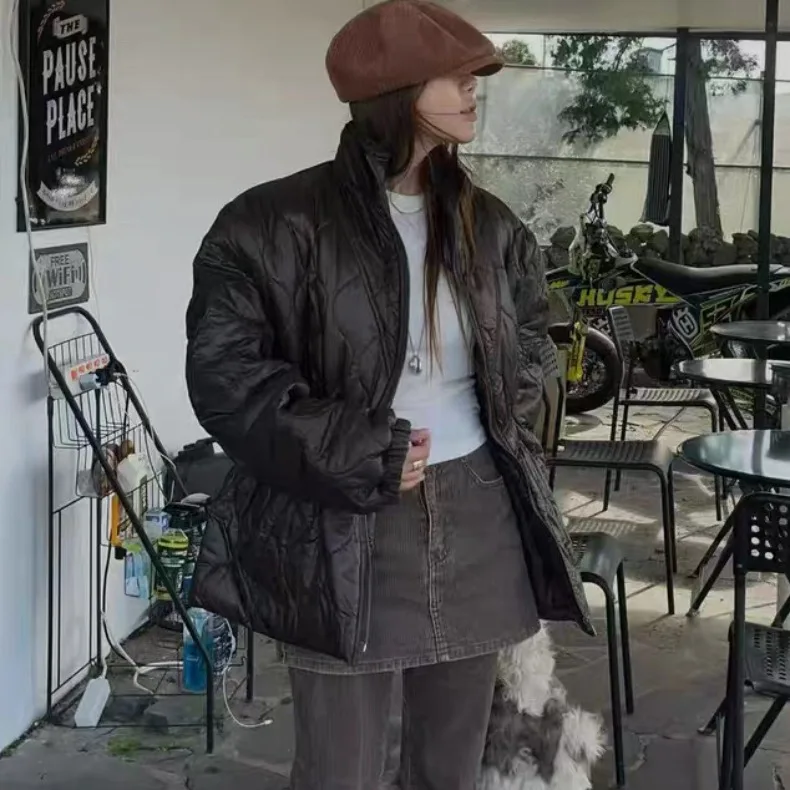 

Faionable женское длинное хлопковое пальто Jaet Chic, новинка в стиле ретро, повседневное, со свободной талией, длинный свек, топ средней длины