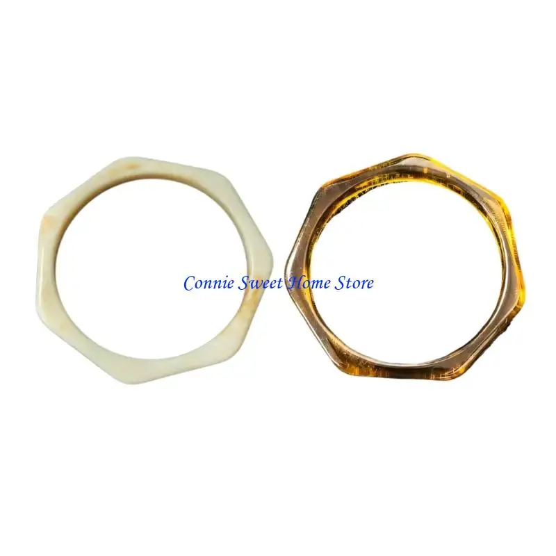 LXAF Stylish Wide Resin Bracelet With Semi Clear Designs For Women And Men Fashion Accessory