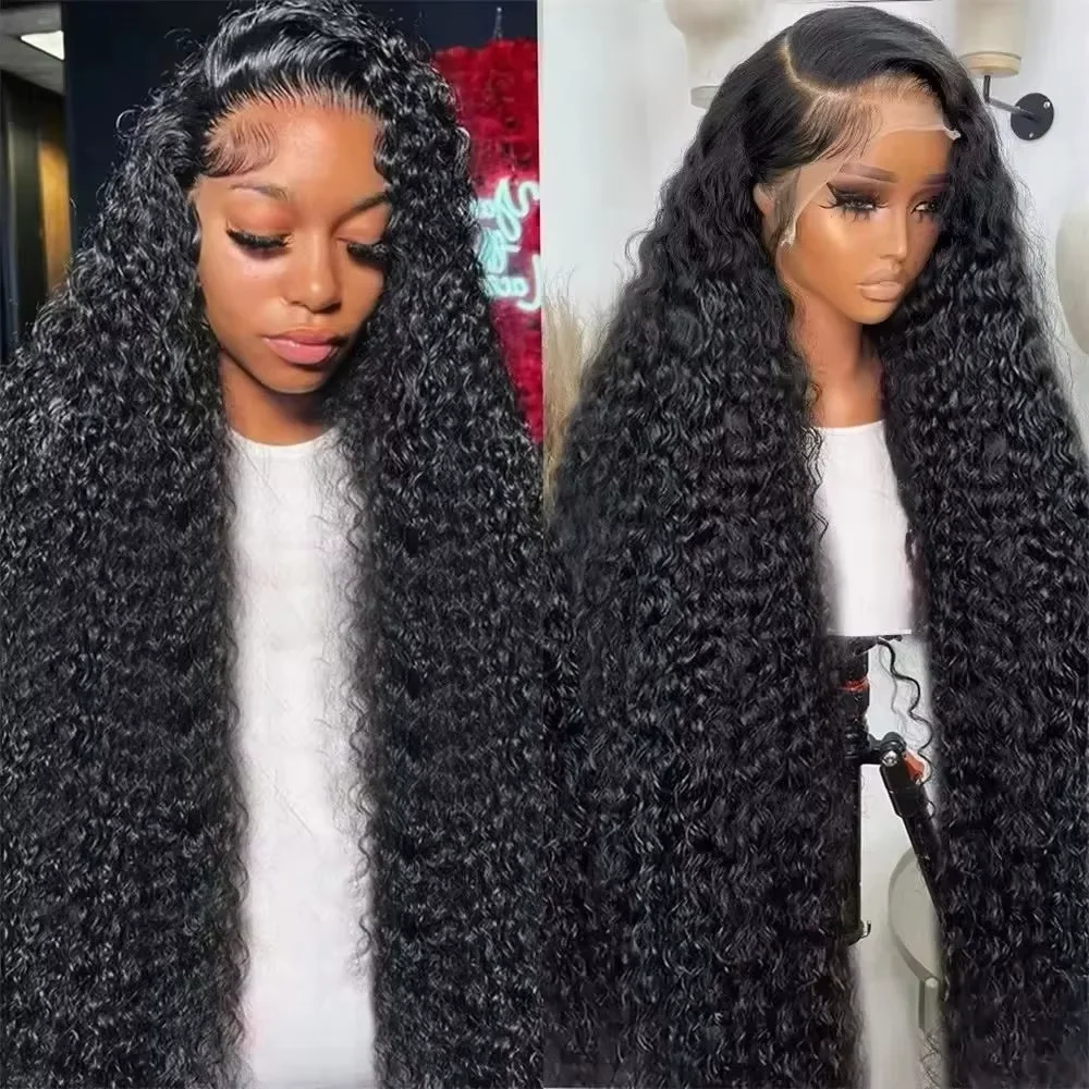 

200% Deep Wave 13x6 HD Lace Frontal Wig Brazilian Curly Human Hair Wigs For Women Lace Front Human Hair Wig Pre Plucked 46 Inch