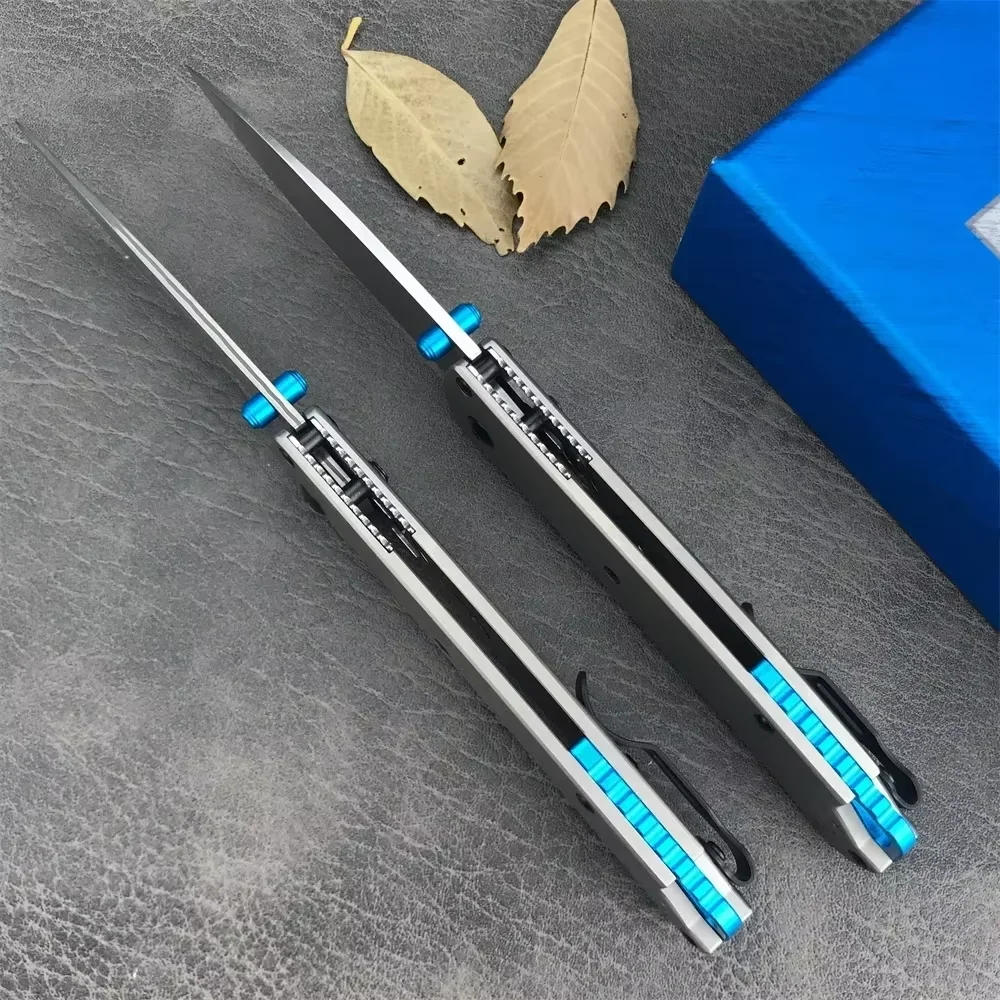 

Outdoor BM 535-3 Folding Pocket Knife Damascus/D2 Plain Blade Titanium Alloy Handle Camping Survival EDC Tool Utility Knives