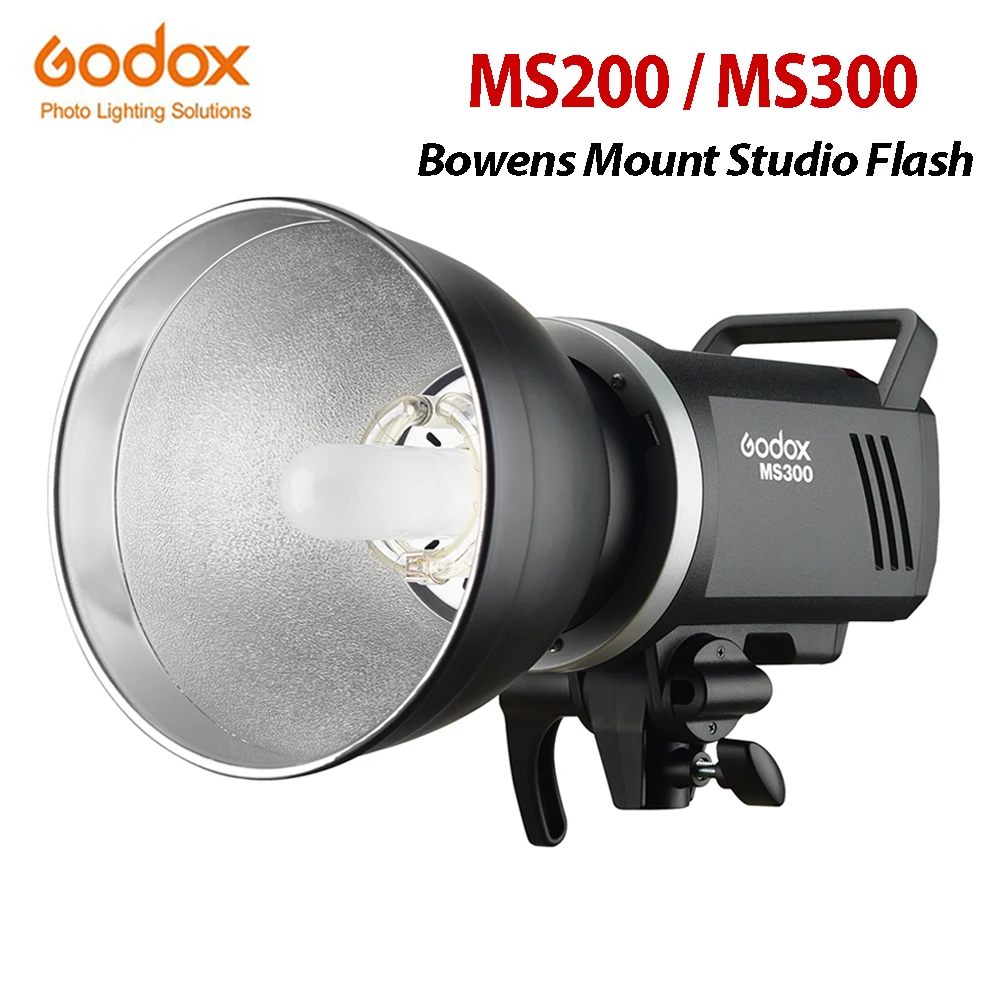 Godox MS200 200W or MS300 300W 2.4G Built-in Wireless Receiver Lightweight Compact and Durable Bowens Mount Studio Flash