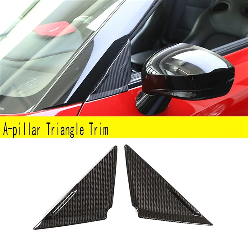 Real Carbon Fiber Car Styling A-Pillar Sticker Front Window Triangle Cover Trim for Nissan GTR R35 2008-2016